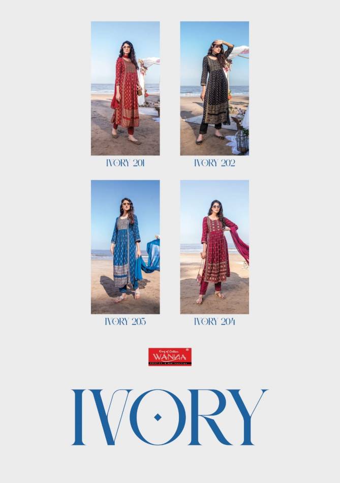 Ivory By Wanna 201-204 Readymade Designer Salwar Suits Catalog
